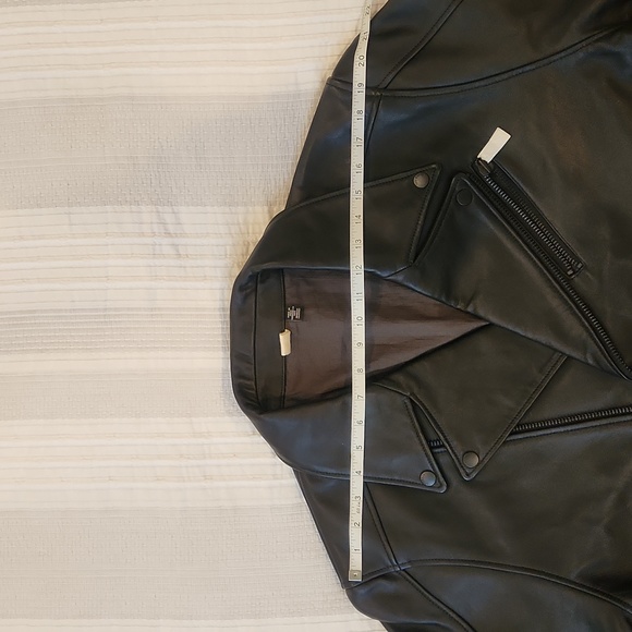 Ted Baker Carve Leather Biker Jacket in black Ted's size 6- US XXL new no tag - Picture 13 of 17